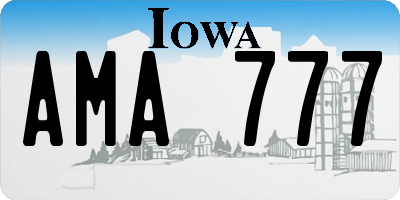 IA license plate AMA777