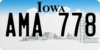 IA license plate AMA778