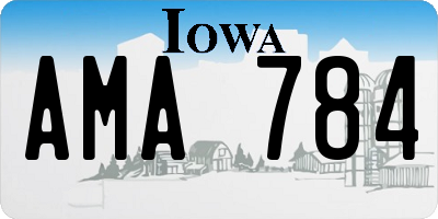 IA license plate AMA784