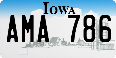 IA license plate AMA786