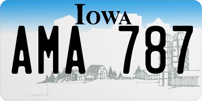IA license plate AMA787