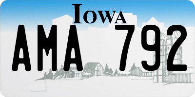 IA license plate AMA792