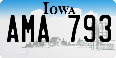 IA license plate AMA793