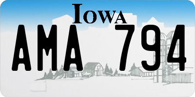 IA license plate AMA794