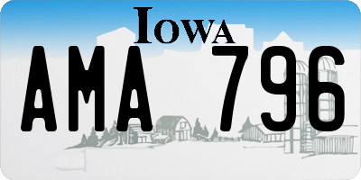 IA license plate AMA796