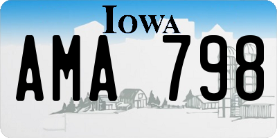 IA license plate AMA798