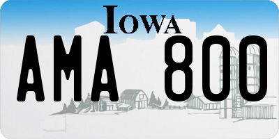 IA license plate AMA800
