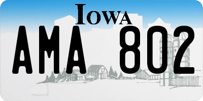 IA license plate AMA802