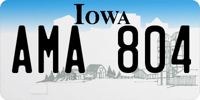 IA license plate AMA804