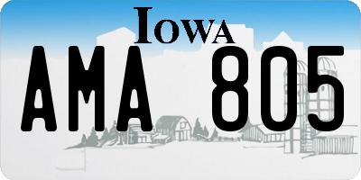 IA license plate AMA805