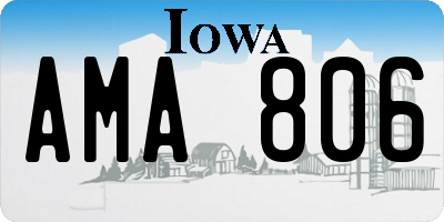 IA license plate AMA806