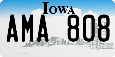IA license plate AMA808