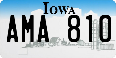 IA license plate AMA810