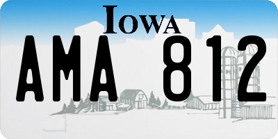 IA license plate AMA812