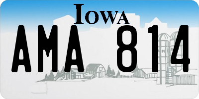 IA license plate AMA814