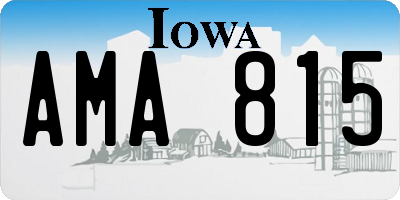 IA license plate AMA815