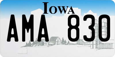 IA license plate AMA830