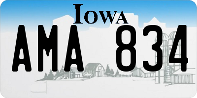 IA license plate AMA834