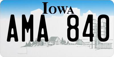 IA license plate AMA840