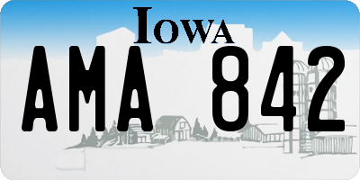 IA license plate AMA842