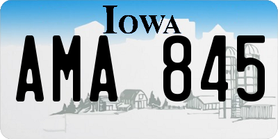 IA license plate AMA845