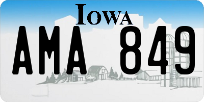 IA license plate AMA849