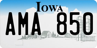 IA license plate AMA850