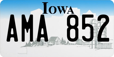 IA license plate AMA852