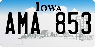 IA license plate AMA853