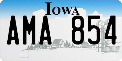 IA license plate AMA854