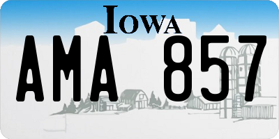 IA license plate AMA857