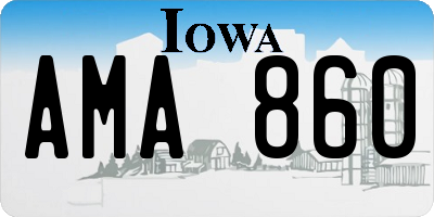 IA license plate AMA860