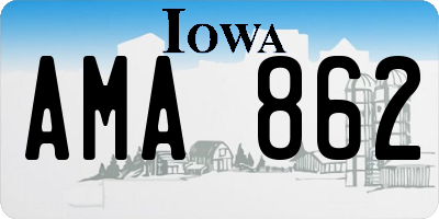 IA license plate AMA862