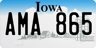IA license plate AMA865
