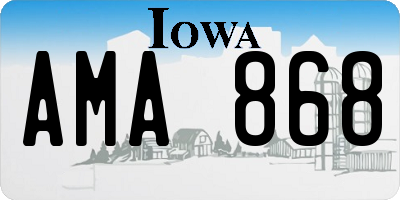IA license plate AMA868