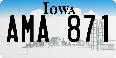 IA license plate AMA871
