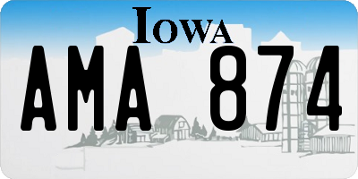 IA license plate AMA874