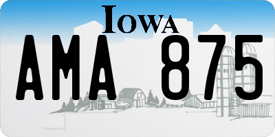 IA license plate AMA875