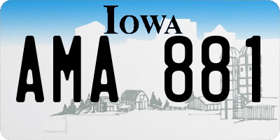 IA license plate AMA881