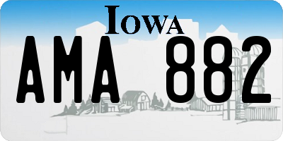 IA license plate AMA882