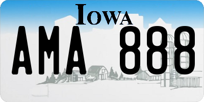 IA license plate AMA888