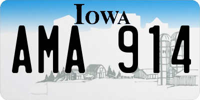 IA license plate AMA914