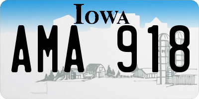 IA license plate AMA918