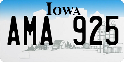 IA license plate AMA925