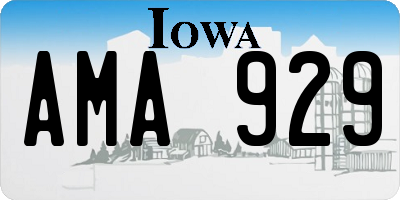 IA license plate AMA929