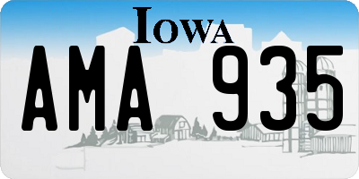 IA license plate AMA935