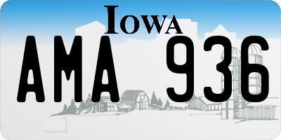 IA license plate AMA936