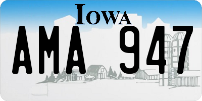 IA license plate AMA947