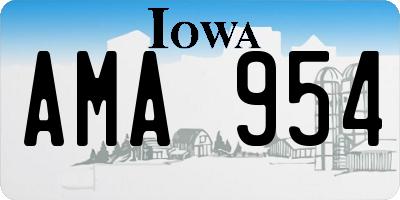IA license plate AMA954