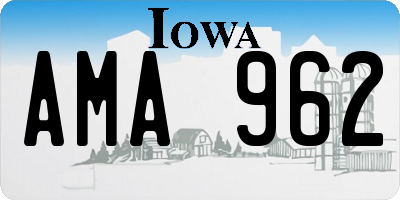 IA license plate AMA962